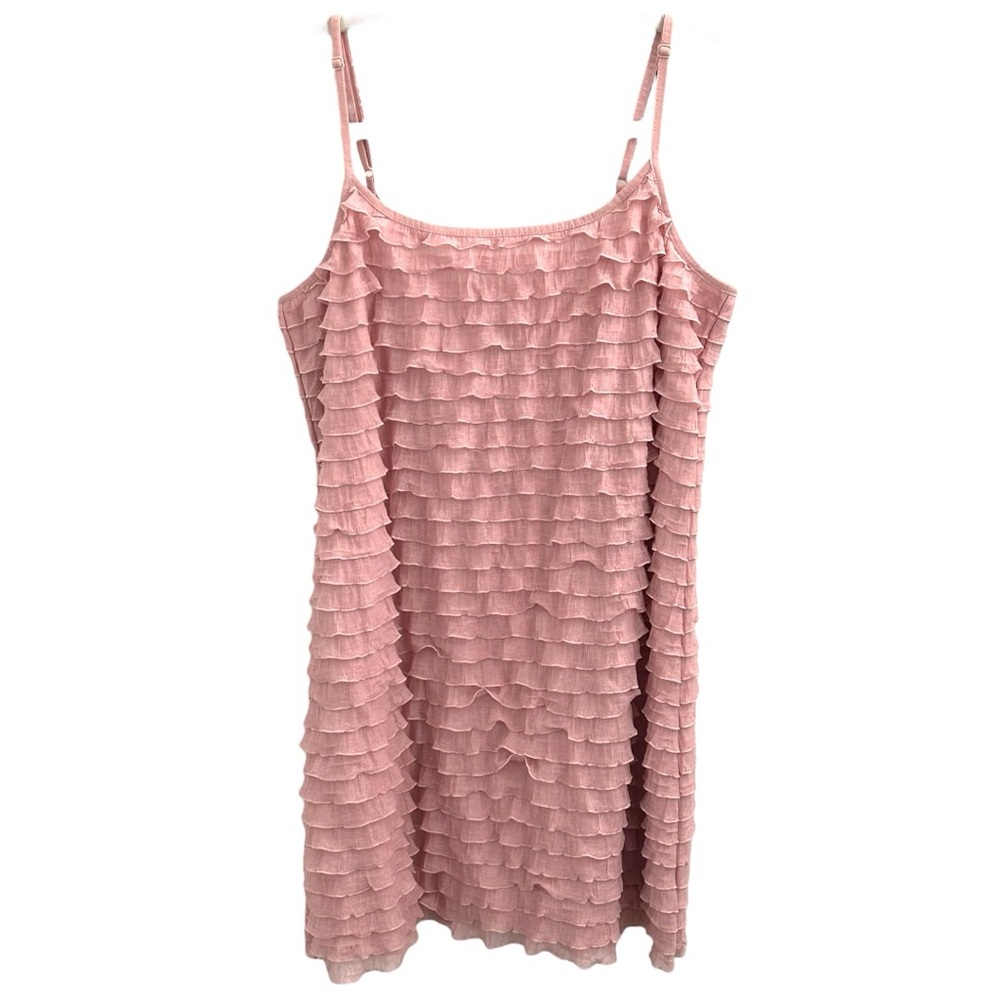 Free‎ People Women's Blush Pink Ruffle Tiered
Mini Dress  Sz L